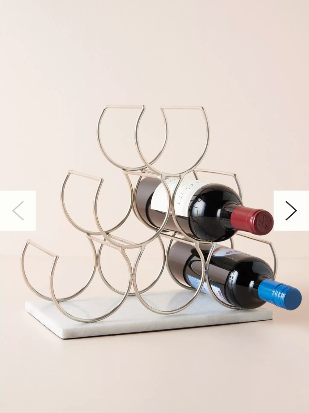 Anthropologie Gold and Marble Wine Rack Large